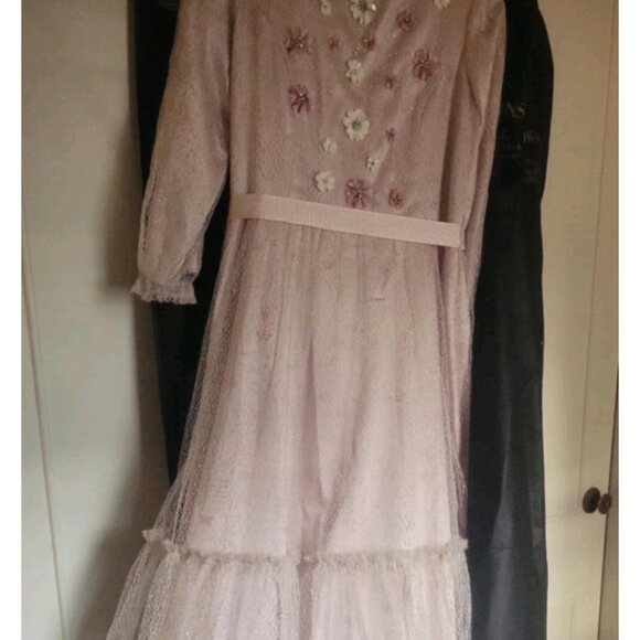 Blush pink dress with gold overlay